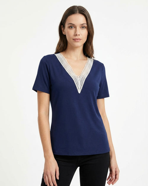 Navy blue woman top