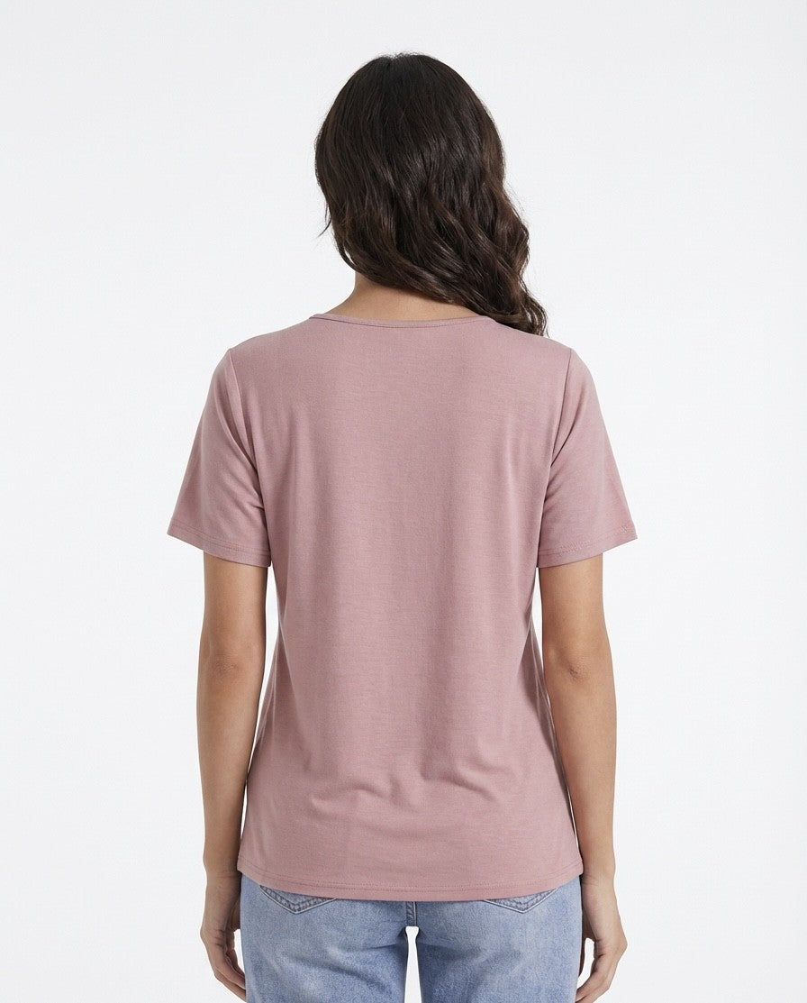 Woman stylish  V- neck short sleeve